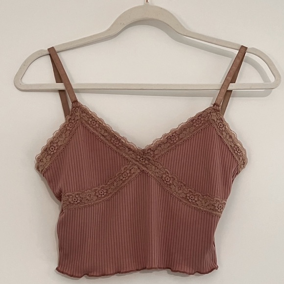 Motel Rocks Tops - Brown/Mauve Cross Cross Lave Tank Top